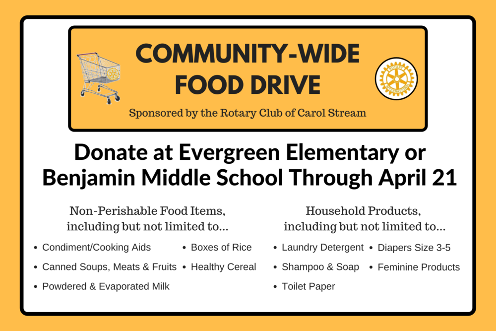 Community-Wide Food Drive Picture - information about the food drive is available in the news article.