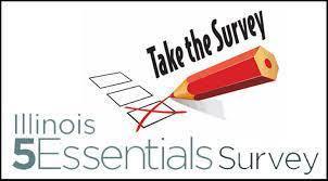 5 Essentials Survey with a red pencil marking a red X in a checkbox 